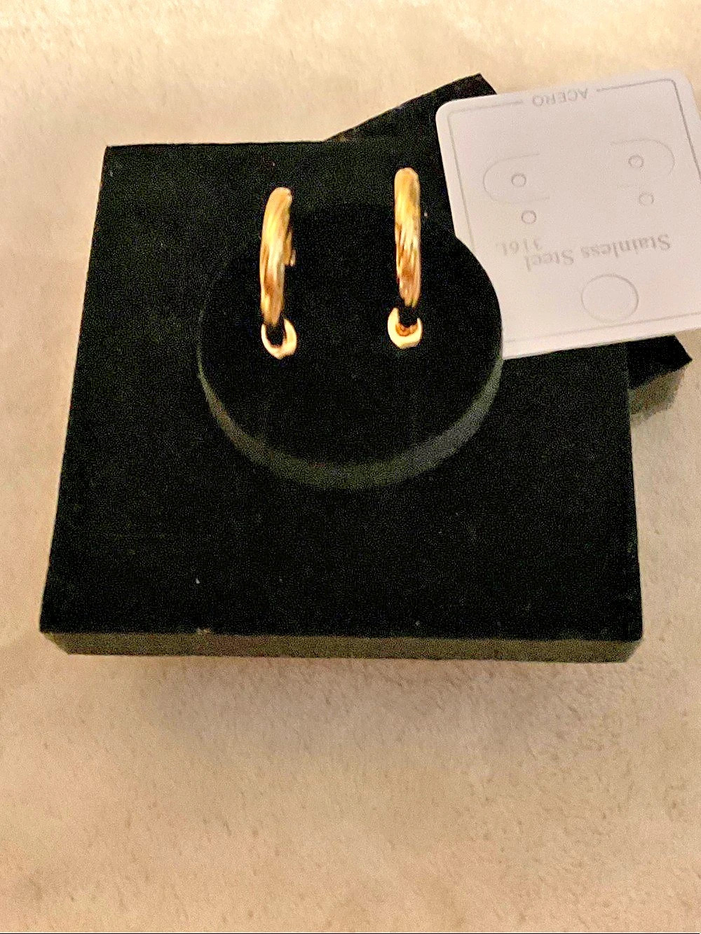 Gold-Tone Textured Hoop Earrings NWT